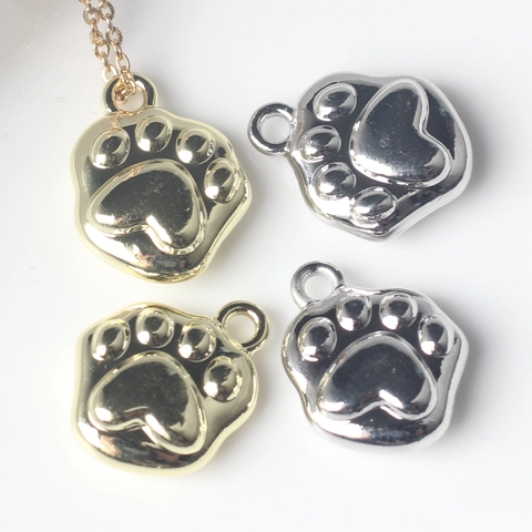 Colgante de Abalorio Minimalista de Aleación de Pata de Gato Huella de Animal Para Collar Pulsera Pendiente DIY