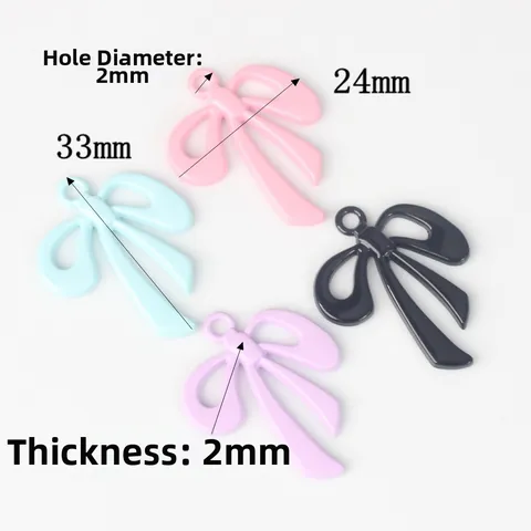 Alloy Colorful Painted Bow-knot Charms Pendants For DIY Necklace Bracelet Making Women Fashion Jewelry Finding Accessories