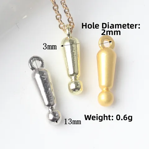 Minimalist Alloy Exclamation Mark Pendants For DIY Necklace Bracelet Making Gold Silver Matte Metal Jewelry Charms
