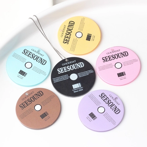 Retro Acrylic CD Disc Round Pendant Charms Matte Finish DIY Music Theme Jewelry Accessories For Necklace Bracelet Keyring