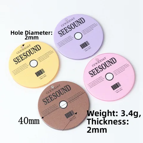 Retro Acrylic CD Disc Round Pendant Charms Matte Finish DIY Music Theme Jewelry Accessories For Necklace Bracelet Keyring