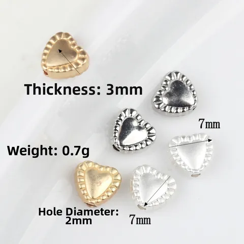 Minimalistisch Herzform Legierung Lose Perlen Wellenkante Zwischenperlen Für DIY Armband Halskette Schmuckherstellung Zubehör