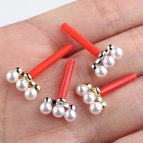 Tiges de Boucles d'Oreilles Simples en Alliage avec Perles Artificielles pour Création de Bijoux DIY Accessoires de Boucles d'Oreilles Finition Électroplaquée