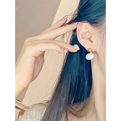 Boucles d'Oreilles Clous Ovales en Cuivre Plaqué Or 18K Vintage Français Avec Tige en Argent Sterling 925 Bijoux Élégants