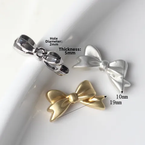Semplici Perline Distanziatrici a Fiocco in Lega Ciondoli per Creazione Gioielli Fai-da-te Collana Bracciale Accessori Metallici