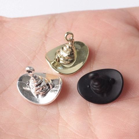 Alloy Witch Wizard Hat Pendant Charm For DIY Necklace Bracelet Making Halloween Magic Jewelry Findings Accessories