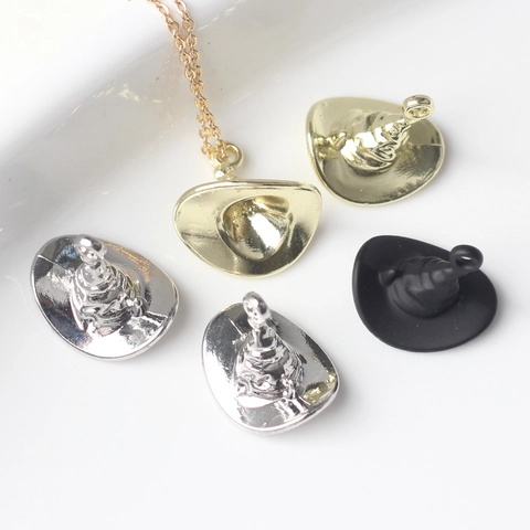 Alloy Witch Wizard Hat Pendant Charm For DIY Necklace Bracelet Making Halloween Magic Jewelry Findings Accessories