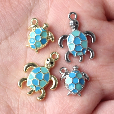 Legering Zeeschildpad Bedels Emaille Hangers Voor DIY Ketting Armband Sieraden Maken Minimalistische Zeedieren Benodigdheden