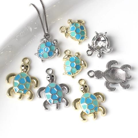 Legering Zeeschildpad Bedels Emaille Hangers Voor DIY Ketting Armband Sieraden Maken Minimalistische Zeedieren Benodigdheden