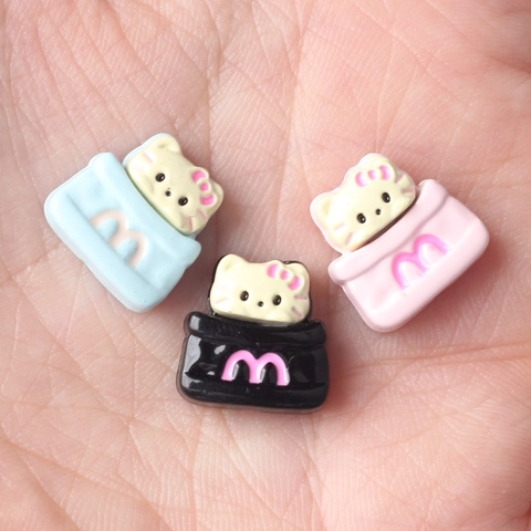 Kawaii Alloy Cat Beads Enamel Cartoon Kitty Charms For DIY Necklace Bracelet Crafting Jewelry Making Accessories Letter M Pendant