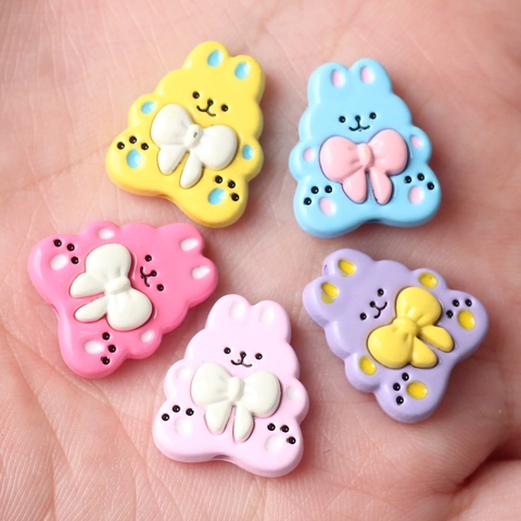 Schattige Tekenfilm Konijn Legering Losse Kralen Strik Macaron Kleur Bedeltjes Voor DIY Ketting Armband Handgemaakte Sieraden Maken Accessoires
