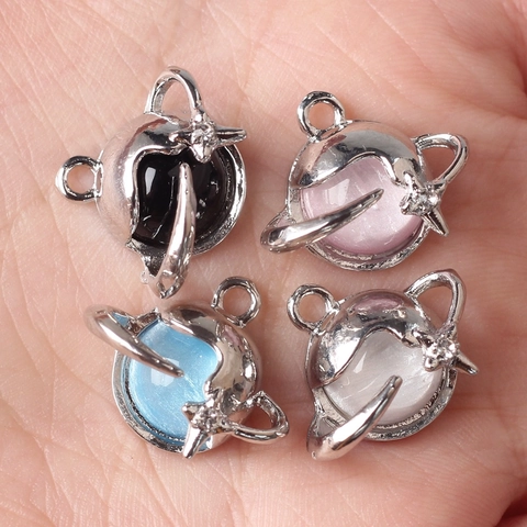 Minimalist Alloy Resin Planet Pendants Star Saturn Shape Charms For DIY Necklace Bracelet Jewelry Making Accessories