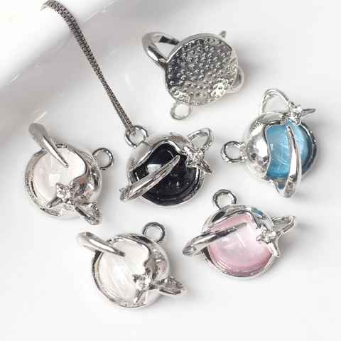 Minimalist Alloy Resin Planet Pendants Star Saturn Shape Charms For DIY Necklace Bracelet Jewelry Making Accessories