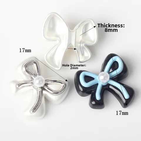 Alloy Resin Bowknot Imitation Artificial Pearl Spacer Beads For DIY Jewelry Making Bracelet Necklace Earring Decorative Findings