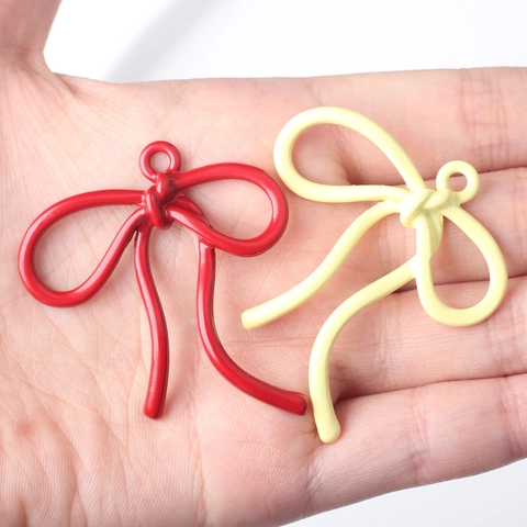 Colgantes de Lazo de Aleación Pintada Accesorios de Joyería DIY para Collar Pulsera Pendientes Dijes de Lazo Suave Regalo para Mujer