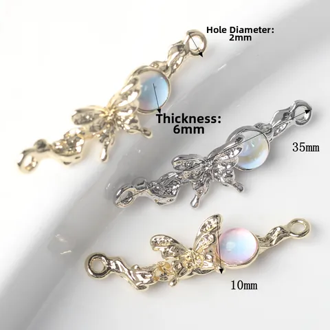 Colgante Conector Mariposa Enredadera Aleación Diamantes Imitación Vintage Lazos Dobles Componentes Joyería DIY Collar Pendiente