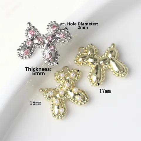 Balloon Dog Zinc Alloy Charms For DIY Jewelry Making Necklace With Rhinestone Artificial Pearl Gold Silver Pendants
