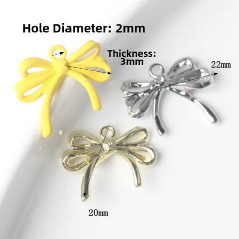 Einfache Legierung Schleife Anhänger DIY Schmuckzubehör Für Halskette Armband Ohrringe Herstellung Lackierte Metall Schleife Schmuck Charms