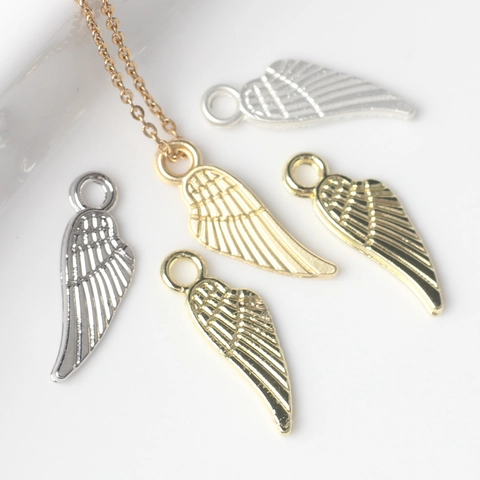 Alloy Feather Wing Pendants For DIY Jewelry Making Minimalist Angel Wing Charms For Necklace Earring Bracelet Supplies