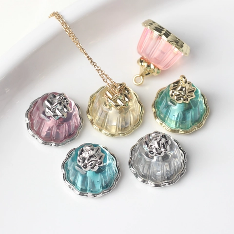 Vintage Alloy Resin Pudding Lotus Seed Pod Shape Pendant Charms For DIY Necklace Bracelet Making Jewelry Accessory
