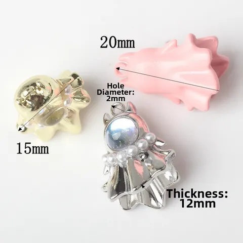 Alloy Zirconia Artificial Pearl Halloween Ghost Pendants For DIY Bracelet Necklace Spooky Spirit Charms Jewelry Making Accessories