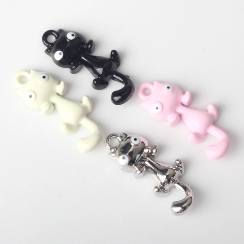 Pendentifs Chaton en Émail en Alliage de Zinc Minimaliste pour la Fabrication de Bijoux DIY Collier Bracelet Boucles d'Oreilles Chat