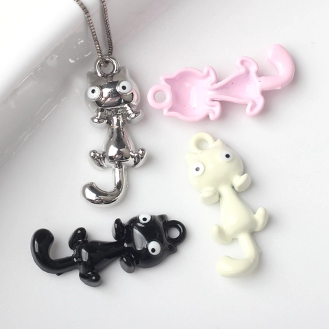 Pendentifs Chaton en Émail en Alliage de Zinc Minimaliste pour la Fabrication de Bijoux DIY Collier Bracelet Boucles d'Oreilles Chat