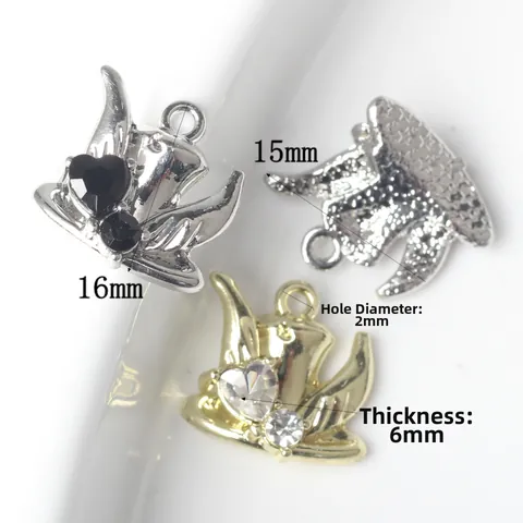Zinc Alloy Rhinestone Heart Wing Star Charm Pendant For DIY Jewelry Making Bracelet Necklace Halloween Accessory