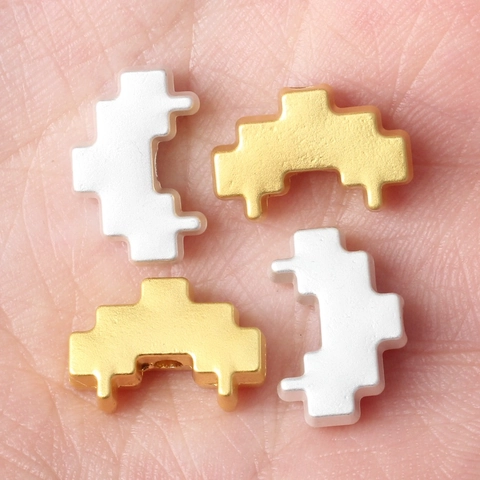Cuentas Espaciadoras de Aleación Pixel Art Retro 8-Bit Forma de Nube Accesorios para Joyería DIY Collar Pulsera Artesanal