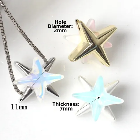 Vintage Zinc Alloy Star Beads For Jewelry Making Dreamy Resin Inlaid Hexagram Pendants DIY Necklace Bracelet Accessories