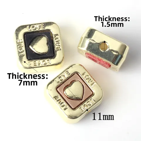 Square Heart LOVE Zinc Alloy Beads Enamel Charms For DIY Jewelry Making Pendants Bracelet Necklace Components