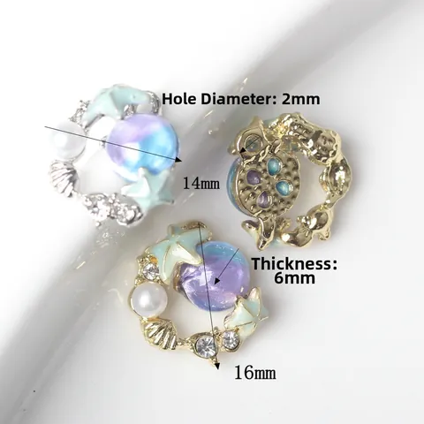 Ciondolo in Lega Stella Marina Conchiglia Tema Oceano Con Strass Perla Artificiale per Fai da Te Creazione di Gioielli Accessori