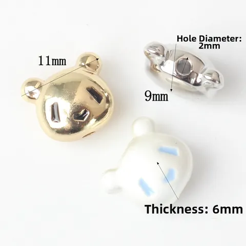 Zinc Alloy Cartoon Bear Panda Head Loose Beads DIY Bracelet Necklace Making Enameled Spacer Beads Jewelry Accessories For Unisex