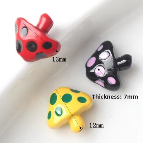 Zinc Alloy Mushroom Beads Colorful Enamel Polka Dot Loose Spacer Beads For DIY Bracelet Necklace Jewelry Making Accessories