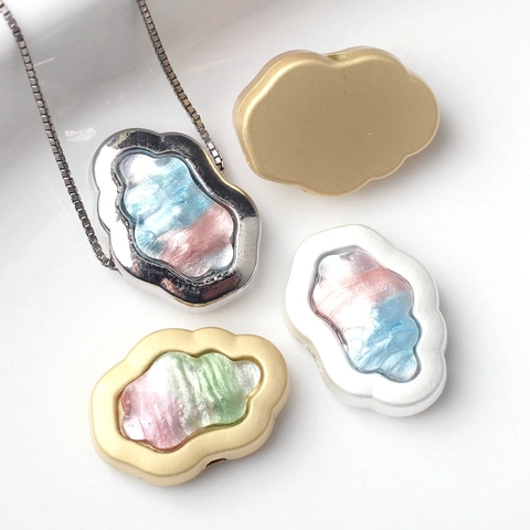 Cloud Shape DIY Jewelry Accessories Zinc Alloy Resin Gradient Beads Pendants For Handcrafted Bracelet Necklace Making Decor