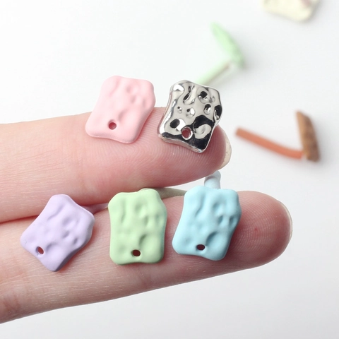 Colorful Zinc Alloy Geometric Wavy Texture Earring Posts Findings For DIY Jewelry Making Handmade Earring Crafting Components