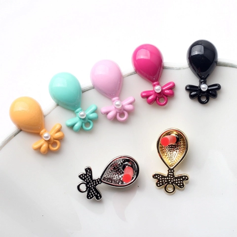 DIY Alloy Balloon Bowknot Earring Post Accessories With Imitation Artificial Pearl Rhinestone Gold Silver Plated Earring Stud Findings For Women Jewelry Making