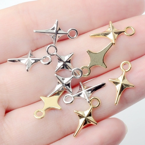 Mini Ciondoli a Stella in Lega Solo Ciondolo Senza Catena Per Produzione Gioielli Fai Da Te Collana Orecchini Oro Argento Galvanizzato