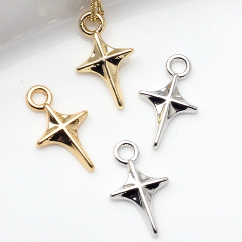 Mini Ciondoli a Stella in Lega Solo Ciondolo Senza Catena Per Produzione Gioielli Fai Da Te Collana Orecchini Oro Argento Galvanizzato