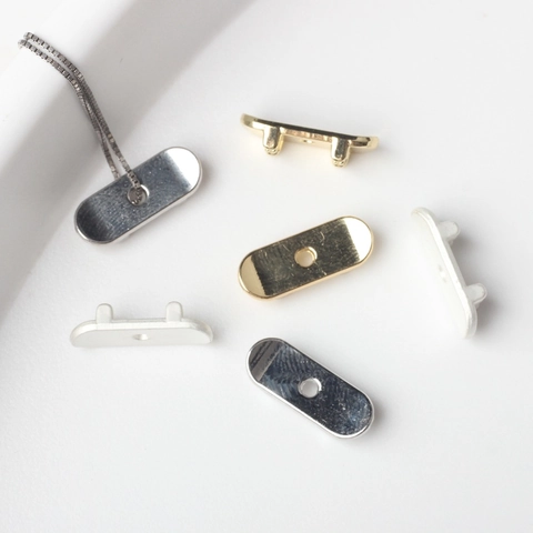 Alloy Capsule Oval Spacer Beads For DIY Jewelry Making Necklace Bracelet Accessory Polished Metallic Metal Findings For Women
