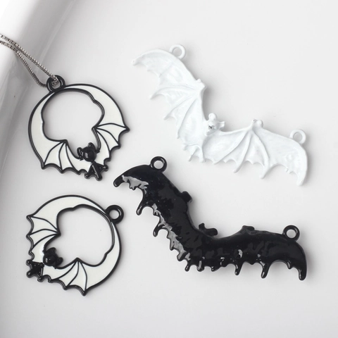 Μενταγιόν Νυχτερίδα Halloween Κράμα Σμάλτο Charms για DIY Κολιέ Βραχιόλι Γοτθικό Αξεσουάρ Κοσμημάτων για Διακόσμηση Πάρτι