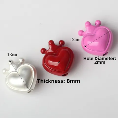 Colgantes de Corazón con Corona de Aleación DIY Pulsera Collar Accesorios para Hacer Joyas Cuentas de Aleación de Zinc