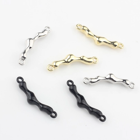 Zinklegierung Geometrische Minimalistische Bambusverbinder Doppeloch Anhänger Für DIY Ohrringe Armbänder Schmuckherstellung Zubehör