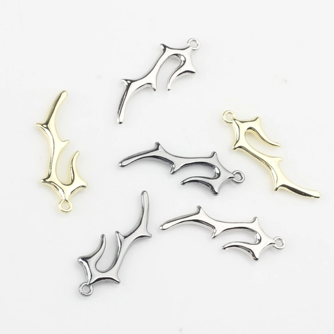 Alloy Irregular Branch Antler Charms For DIY Jewelry Making Cyberpunk Y2K Style Liquid Metal Pendant Findings For Earrings Necklaces