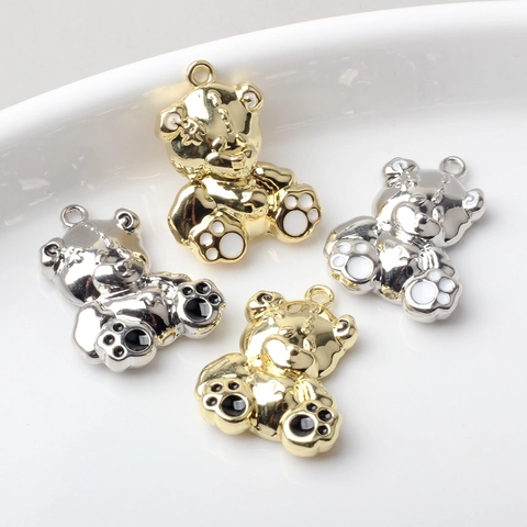 Süße Bärenanhänger aus Legierung Emaille Cartoon Bär Anhänger für DIY Handgemachten Schmuck Halskette Ohrring Zubehör