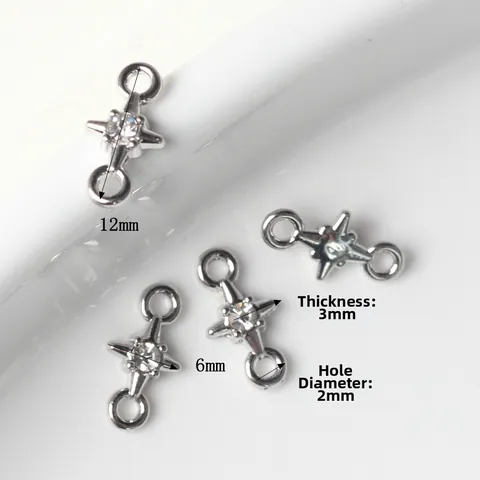 Breloques Connecteur Étoile en Alliage avec Strass Pendentif Étoilé pour Fabrication de Boucles d'Oreilles Bracelets Colliers DIY Ton Argent