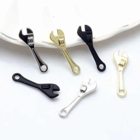Alloy Mini Wrench Shape Charms For DIY Jewelry Making Creative Hand Tool Pendants Earrings Keychains Accessories