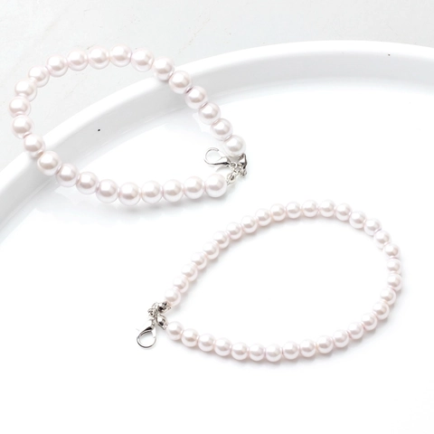 Eleganter Handy-Lanyard Aus Künstlicher Perle Armband Mit Metall-Karabinerverschluss Rundes Perlenband Für DIY Handyhüllen Zubehör