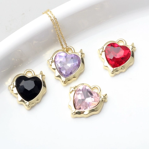 Vintage Hartvorm Zinklegering Strass Hangers Voor DIY Sieraden Maken Ketting Oorbel Armband Ambacht Goud Zilver Basis Bedeltjes