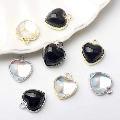 Alloy Heart Pendant Rhinestone Charms DIY Jewelry Findings For Necklace Earring Making Minimalist Heart Shaped Accessories